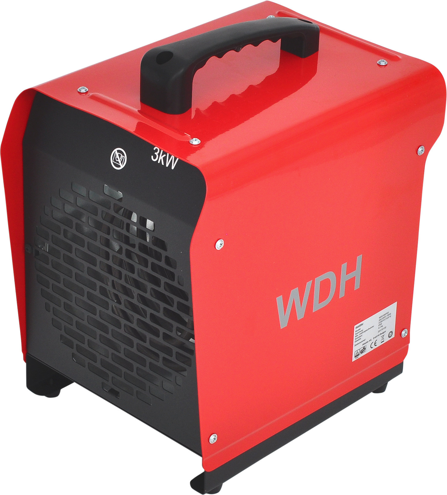 Aktobis Termoventilatore Elettrico WDH-BGP031S 3000W Con Attacco Tubo Ø20cm, Termostato Regolabile, GS